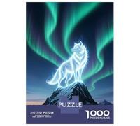 Puzzles 1000 Pièces pour Adolescents Aurora Spirit Wolf on Snowy Mountain Puzzles pour Adolescents - Jeux Relaxants Et Anti-Stress - Idéal comme Cadeau pour Toute La Famille 38x26cm/1000pcs
