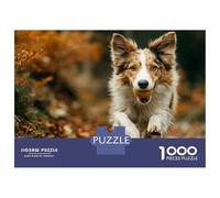 Puzzles 1000 Pièces pour Adolescents Autumn Adventure with Border Collie Puzzles pour Adultes Jeux Relaxants Assemblage De Motifs Cadeau d'anniversaire, Cadeaux, 38x26cm/1000pcs