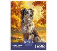 Puzzles 1000 Pièces pour Adolescents Autumn Dog Portrait-15 Puzzle Jouet Décoration Murale Vacances À La Maison Cadeaux pour Les Amis Et La Famille 38x26cm/1000pcs