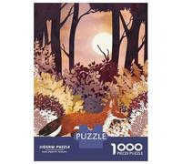 Puzzles 1000 Pièces pour Adolescents Autumn Fox Forest Puzzles pour Adolescents, Jouets Anti-Stress, Difficile, Excellent Cadeau pour Les Jeux 52x38cm/1000pcs