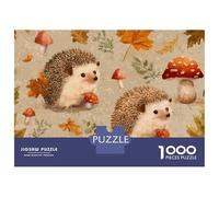 Puzzles 1000 Pièces pour Adolescents Autumn Hedgehog Pattern-1 Puzzle Jeux Relaxants, Amusants Et Humoristiques Cadeau d'anniversaire, Cadeaux, 52x38cm/1000pcs