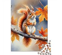 Puzzles 1000 Pièces pour Adolescents Autumn Squirrel Art Print Puzzles pour Adultes - Décoration Murale - Analyse Et Logique - Stimule Le Cerveau 38x26cm/1000pcs