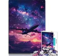 Puzzles 1000 pièces pour Adolescents Avions dans Les Nuages Puzzles pour Adolescents, Jeu de Quiz Décoration Murale Cadeaux d'anniversaire et de Noël Uniques (Taille 75x50cm)