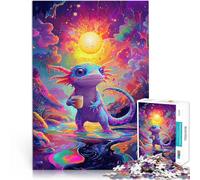Puzzles 1000 pièces pour Adolescents Axolotl coloré avec du café pour Le Jeu éducatif Challenge Toy Bon Cadeau 38x26cm