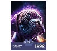 Puzzles 1000 Pièces pour Adolescents Baby Dog Space Puzzle Adulte Jouet Décoration Murale Vacances À La Maison Tuer Le Temps Aider À Stimuler Le Cerveau 70x50cm/1000pcs