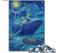 Puzzles 1000 pièces pour Adolescents, Baleines dans Le Ciel Nocturne, Jouet éducatif et décompressant, Cadeau d'anniversaire, décoration Murale (Taille 26x38cm)