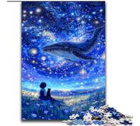 Puzzles 1000 pièces pour Adolescents Baleines sous Le Ciel étoilé, à partir de 14 Ans, Jeux éducatifs pour la Maison, Jouets à Faire soi-même, œuvres d'art, Cadeau (Taille 50x75cm)