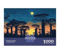 Puzzles 1000 Pièces pour Adolescents Baobab Trees at Night Puzzles pour Adultes Jeux Relaxants Découpe De Précision Cadeaux pour Les Amis Et La Famille 38x26cm/1000pcs