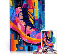 Puzzles 1000 pièces pour Adolescents Baskets à géométrie expressionniste - 7 Art de Rue Abstrait Vibrant Jeu intellectuel Décoration Parfaite 75x50cm