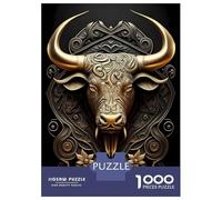 Puzzles 1000 Pièces pour Adolescents Bear Golden Art Deco Puzzle Jouet Décoration Murale Vacances À La Maison Cadeaux pour Les Amis Et La Famille 52x38cm/1000pcs