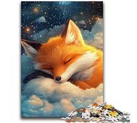 Puzzles 1000 pièces pour Adolescents Bébé Renard endormi Aide Le Cerveau à exercer Jouets addictifs pour cultiver la Patience Décoration Murale 50x75cm