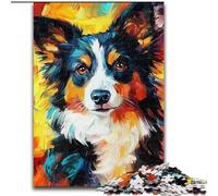 Puzzles 1000 pièces pour Adolescents Berger Australien, dès 14 Ans Un Jeu Stimulant à Offrir à Toute la Famille et aux Amis (Taille 26x38cm)