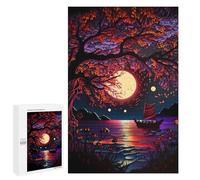 Puzzles 1000 pièces pour adolescents Big Tree and Small Boat Puzzles pour adultes Jeu de main mais cadeau d'anniversaire amusant et humoristique, cadeaux, 1000 pièces