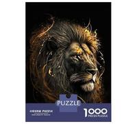 Puzzles 1000 Pièces pour Adolescents Black and Gold Lion Puzzle pour Adultes, Jouet, Décoration Murale, Découpe De Précision, Cadeau Anti-Stress 52x38cm/1000pcs