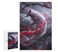 Puzzles 1000 pièces pour adolescents Blanc Kitsune Fox Puzzles pour adultes Jeu de main sur le jouet, mais cadeau d'anniversaire amusant et humoristique, cadeaux, 1000 pièces
