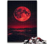 Puzzles 1000 pièces pour Adolescents Blood Moon Toys Jeux éducatifs Anti-Stress Interaction Parent-Enfant pour Les 14 Ans et Plus 26x38cm