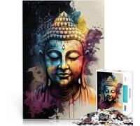 Puzzles 1000 pièces pour Adolescents Bouddha de la géométrie sacrée Casse-tête Décoration Murale, Cadeaux Uniques pour Anniversaire et Noël 75x50cm