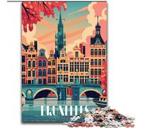Puzzles 1000 pièces pour Adolescents Brussels Charm Jouet éducatif intellectuel décompressant Cadeaux du Père Noël Secret (38x26cm) 1000pcs