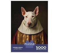 Puzzles 1000 Pièces pour Adolescents Bull Terrier The Pope Puzzle pour Adultes, Jouet, Décoration Murale, Découpe De Précision, Cadeau Anti-Stress 38x26cm/1000pcs