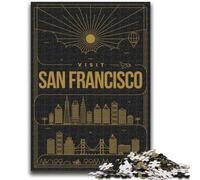 Puzzles 1000 pièces pour Adolescents, Cadeaux à San Francisco, Californie, adaptés aux 14 Ans et Plus, Jeux familiaux, à Offrir en Cadeau à Toute la Famille (Taille 50x75cm)