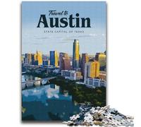 Puzzles 1000 pièces pour Adolescents, Cadeaux à Visiter à Austin, adaptés aux Enfants de 14 Ans et Plus, Jeux familiaux, à Offrir en Cadeau à Toute la Famille (Taille 38x52cm)