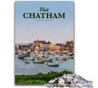 Puzzles 1000 pièces pour Adolescents, Cadeaux à Visiter à Chatham, idéal comme Cadeau pour Toute la Famille à partir de 14 Ans (Taille 38x26cm)