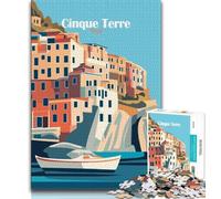 Puzzles 1000 pièces pour Adolescents, Cadeaux, Affiche Cinque Terre, Italie, Aide Le Cerveau à exercer, Jouets addictifs pour cultiver la Patience et améliorer la mémoire (38x26cm)