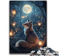 Puzzles 1000 pièces pour Adolescents Cadeaux Animal Renard Aide Le Cerveau à exercer Jouets addictifs pour cultiver la Patience Une œuvre d'art 26x38cm