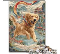 Puzzles 1000 pièces pour Adolescents, Cadeaux Animaux Golden Retriever, Aide Le Cerveau à exercer des Jouets addictifs pour cultiver la Patience, Collection d'artistes, Beaux-Arts 50x75cm