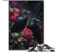 Puzzles 1000 pièces pour Adolescents, Cadeaux, Anti-Stress, Deux Corbeaux, défi Difficile avec Affiche et fiche de Questions Assorties, 50x75cm