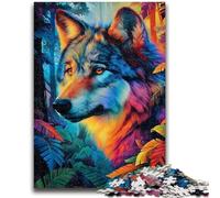 Puzzles 1000 pièces pour Adolescents, Cadeaux Aquarelle Loup, Anti-Stress, défi Difficile, idéal comme Cadeau pour Toute la Famille, 50x75cm