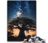 Puzzles 1000 pièces pour Adolescents, Cadeaux, Arbre sous Le Ciel étoilé, Jouets éducatifs, activités Amusantes à la Maison, Cadeau d'anniversaire, Cadeaux de Voyage 26x38cm
