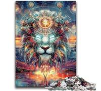 Puzzles 1000 pièces pour Adolescents Cadeaux Art Animalier Lion Aide Le Cerveau à exercer Jouets addictifs pour cultiver la Patience Une œuvre d'art 50x75cm
