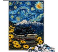 Puzzles 1000 pièces pour Adolescents, Cadeaux, Art du Chat Noir, Jouet éducatif et décompressant, idéal comme Cadeau pour Toute la Famille (Taille 50x75cm)