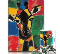 Puzzles 1000 pièces pour Adolescents, Cadeaux, Art Girafe, Difficile à réaliser, mais Amusant et Humoristique, Cadeau d'anniversaire, Cadeaux, Art Mural (38x26cm)