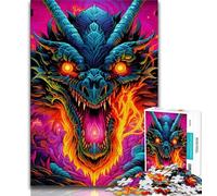 Puzzles 1000 pièces pour Adolescents, Cadeaux, Art psychédélique, Dragon, Jeu Familial éducatif, idéal pour la décoration de Bureau, 38x26cm