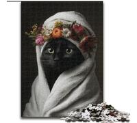 Puzzles 1000 pièces pour Adolescents, Cadeaux artistiques et Abstraits, Chat Noir, Jouets de Jeu, Chaque pièce est Unique - Jeu Familial Stimulant pour Les 14 Ans (Taille 50x75cm)