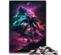 Puzzles 1000 pièces pour Adolescents, Cadeaux AstroIsland avec Nuages tropicaux, Puzzles pour Adultes, Cadeau Amusant et activité pour la Maison, Jouet pour Les Jours de Pluie 38x26cm
