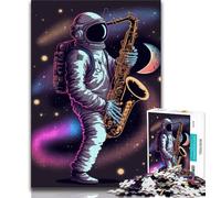 Puzzles 1000 pièces pour Adolescents, Cadeaux Astronaute Saxophone 1000 pièces pour Adultes, Jouet éducatif intellectuel décompressant, décoration Parfaite (Taille 38x26cm)