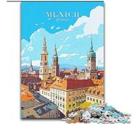 Puzzles 1000 pièces pour Adolescents, Cadeaux Bavière Munich, Voyages, Jouets éducatifs, Anniversaires Uniques et Cadeaux pour Les 14 Ans et Plus, 26x38cm