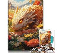 Puzzles 1000 pièces pour Adolescents, Cadeaux, bébé Dragon Blanc, Difficile à réaliser, mais Amusant et Humoristique, Cadeau d'anniversaire, Cadeaux, décoration Murale (38x26cm)