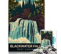 Puzzles 1000 pièces pour Adolescents, Cadeaux Blackwater Falls, Aide Le Cerveau à exercer des Jouets addictifs pour cultiver la Patience et améliorer la mémoire (38x26cm)