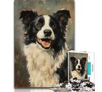 Puzzles 1000 pièces pour Adolescents, Cadeaux Border Collie, Jouets éducatifs, Anti-Stress, décoration d'intérieur Unique et Cadeaux 50x75cm