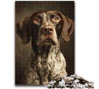 Puzzles 1000 pièces pour Adolescents, Cadeaux Braque Allemand à Poil Court, Anti-Stress, défi Difficile, idéal comme Cadeau pour Toute la Famille, 50x75cm