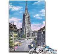Puzzles 1000 pièces pour Adolescents, Cadeaux Cathédrale de Berne, Suisse, Puzzles pour Adultes, Jeux Amusants, décoration Murale, Cadeaux d'anniversaire et de Noël Uniques (50x75cm)