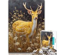 Puzzles 1000 pièces pour Adolescents, Cadeaux Cerf doré, 1000 pièces pour Adolescents, Jeux éducatifs, décoration d'intérieur, Cadeau d'anniversaire, Cadeaux, Art Mural (Taille 38x26cm)