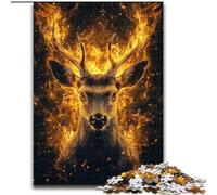 Puzzles 1000 pièces pour Adolescents, Cadeaux Cerf Flamme, pour Les 14 Ans et Plus, Jeu éducatif, défi, Jouet, Cadeau d'anniversaire (Taille 50x75cm)