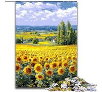 Puzzles 1000 pièces pour Adolescents, Cadeaux Champ de tournesols, Aide Le Cerveau à exercer, Jouets addictifs pour cultiver la Patience, décoration Parfaite (Taille 26x38cm)