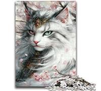 Puzzles 1000 pièces pour Adolescents, Cadeaux, Chat Ninja Japonais, Convient aux Enfants de 14 Ans et Plus, Jeux familiaux, offrez-Les en Cadeau à Toute la Famille, 50x75cm