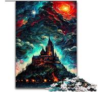 Puzzles 1000 pièces pour Adolescents, Cadeaux, château Fantastique la Nuit, entraînez Votre Cerveau et Vos Mains, Cadeaux d'anniversaire Uniques pour Les 14 Ans et Plus (Taille 50x75cm)